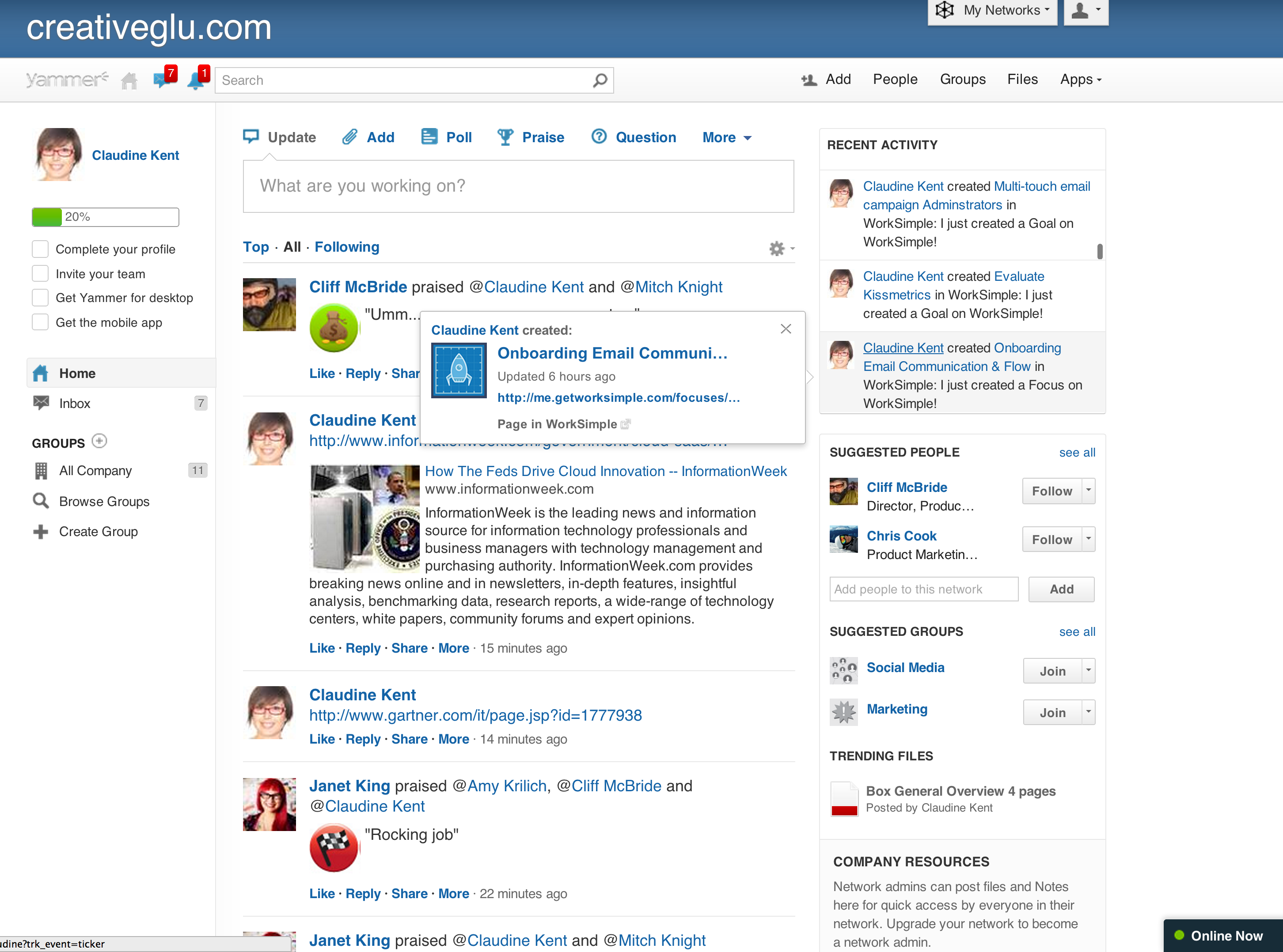 WorkSimple Advances Social Performance Revolution with Yammer